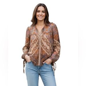 Chloe 💯% silk sheer floral shirt